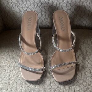 XOXO Women's Sparkling Silver Heels